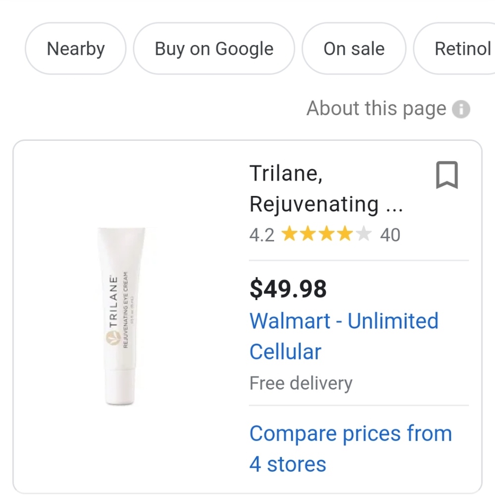 Trilane rejuvenating eye cream